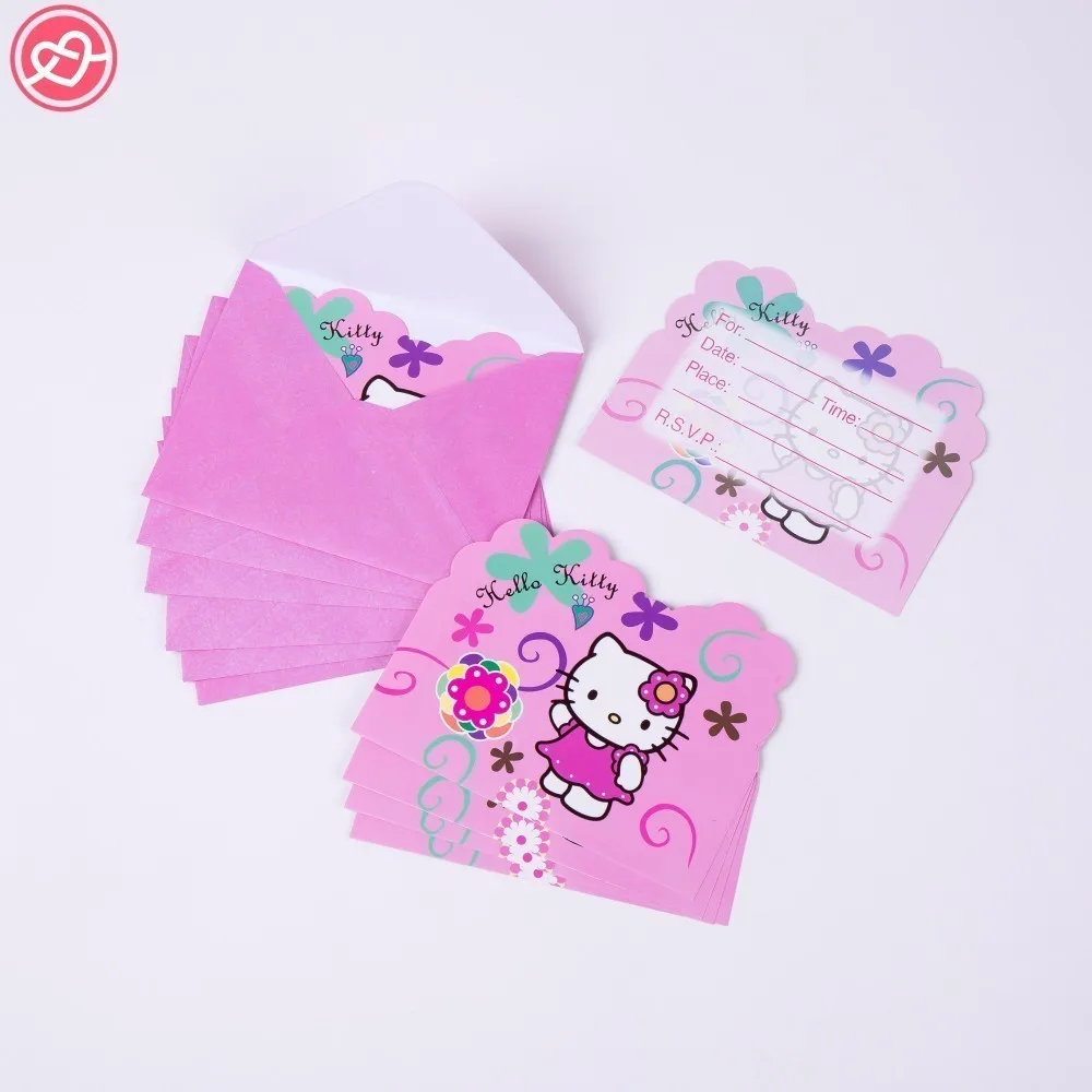1 комплект рисунок «Hello Kitty» тема вечерние поставки посуда тарелка салфетки чашки милый мультфильм дня рождения, для подарков гостям на вечеринке сумок, головных уборов флаг для предродовой вечеринки