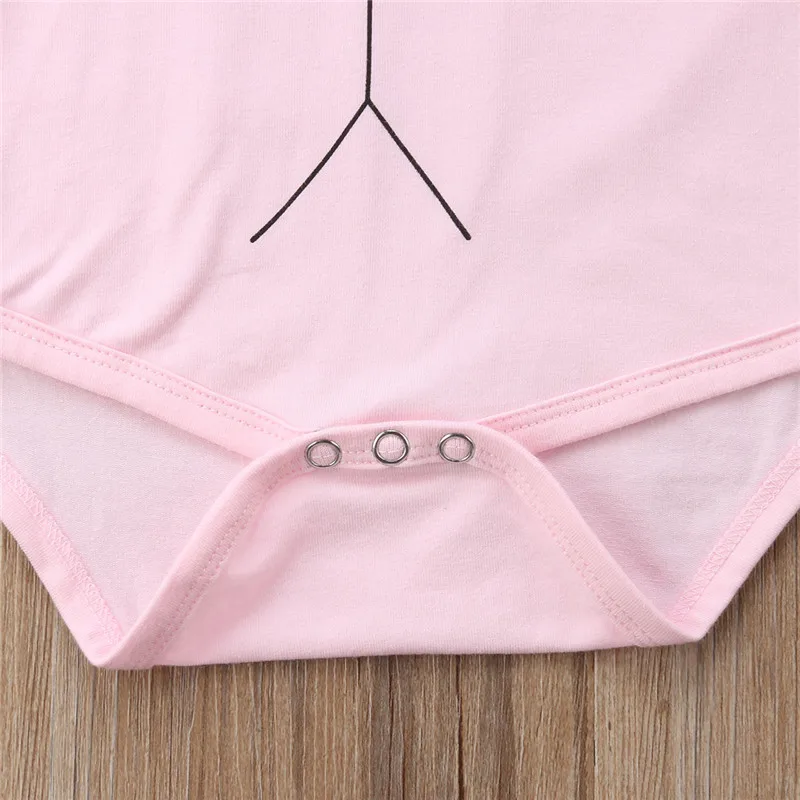 

2018 Fashion Cute Newborn Infant Baby Girls Cartoon 3D Ears Pink Romper Jumpsuit Sunsuit Outfits Clothes