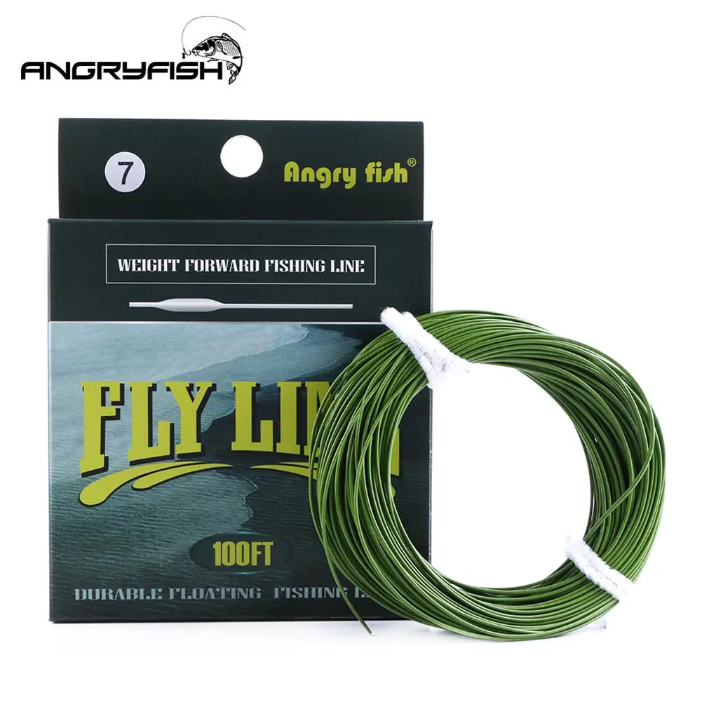 ANGRYFISH WF 5F/6F/7F 100FT рыболовная леска для ловли рыбы Вес вперед плавающая нейлоновая