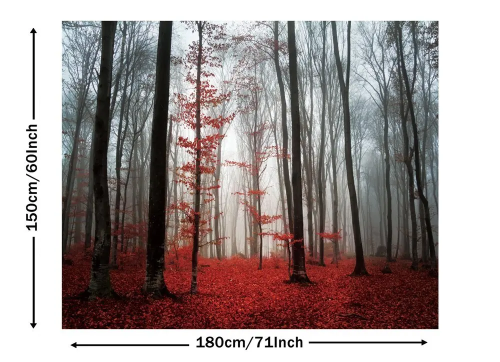 Декор в виде леса гобелен ужас Готический красный лес настенное искусство висит