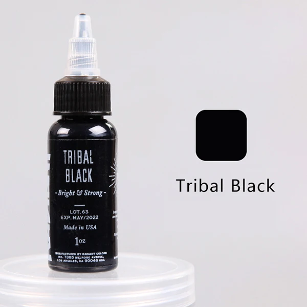 Tribal Black Сияющие профессиональные чернила для татуировки 1 шт 1 унция/30 мл бутылка нежная текстура долговечные чернила для татуировки Быстрый пигмент-C0 - Цвет: Tribal Black