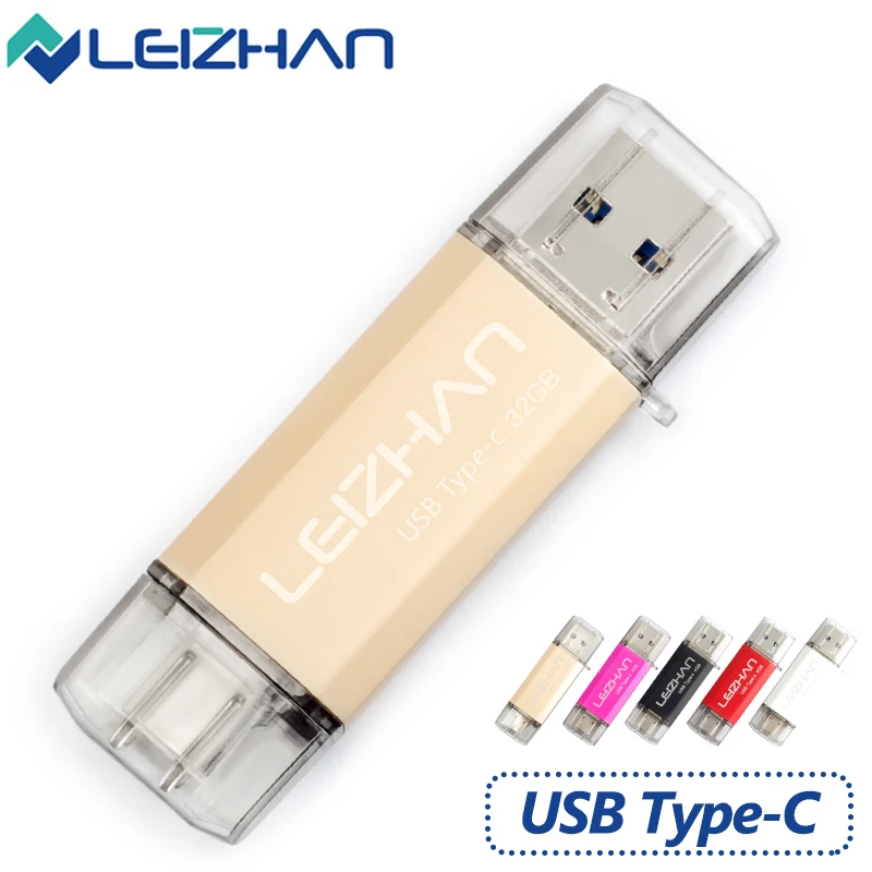 LEIZHAN OTG USB флэш накопитель 3 0 Тип C фото Stick 256 ГБ 128 Гб 64 32 оперативной памяти 16