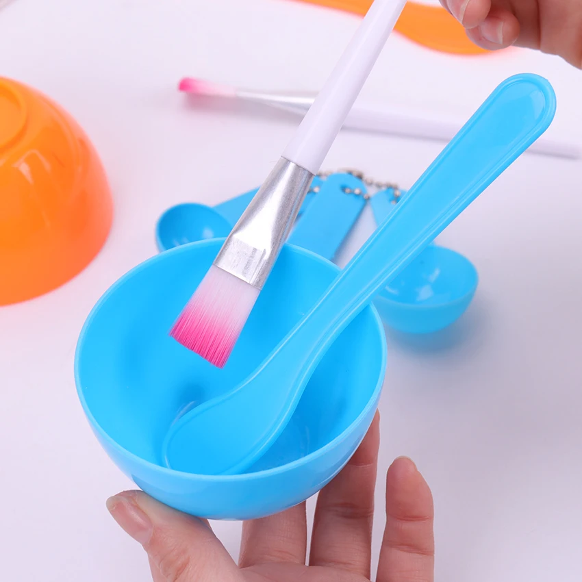 4 в 1 DIY маска для лица косметический инструмент для макияжа с кистью смешанный шпатель палочка мерная ложка набор