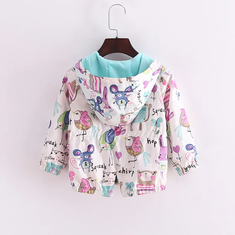 Детская ветровка BibiCola с капюшоном и рисунком граффити для девочек | одежда обувь