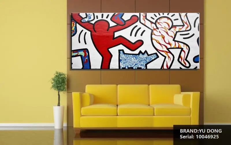 Кит ХАРИНГ Оригинальный Поп АРТА ЖИКЛЕ плакат печать на холсте Мультфильм