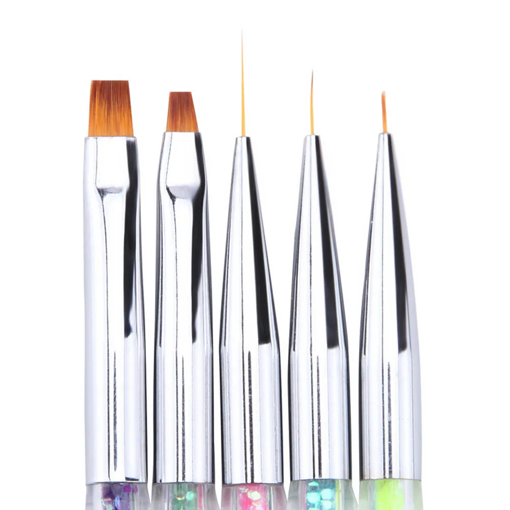 5 шт. набор кистей для ногтей инструментов дизайна 2 способа нанесения кристаллов