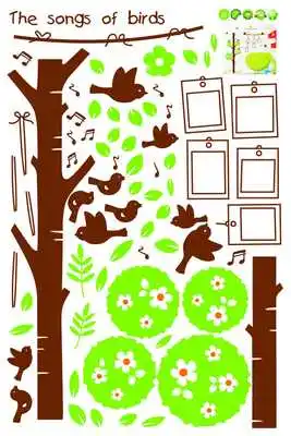 DIY мультфильм фото дерево детская комната украшение виниловая настенная