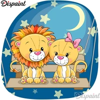 dispaint full squareround drill 5d diy diamond painting lion couple scenery 3d embroidery cross stitch 5d home decor a12383