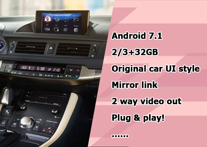 Android/carplay интерфейсная коробка для Lexus CT200h CT- и т. д. видео интерфейс с 10,25 android автоматическое управление waze по Lsailt