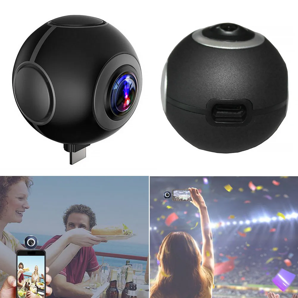 720 градусов Android камера телефон Аксессуары панорамный Спорт двойной рыбий глаз