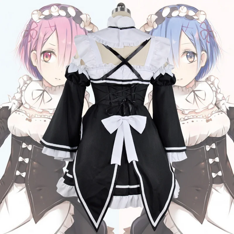 Костюм для косплея Coshome Re:zero Ram Rem парик костюм служанки на Хэллоуин Re Life In A в