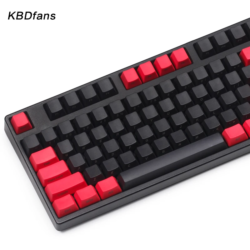 Боковая печать pbt keycaps черный и красный oem профиль для mx wried Механическая игровая