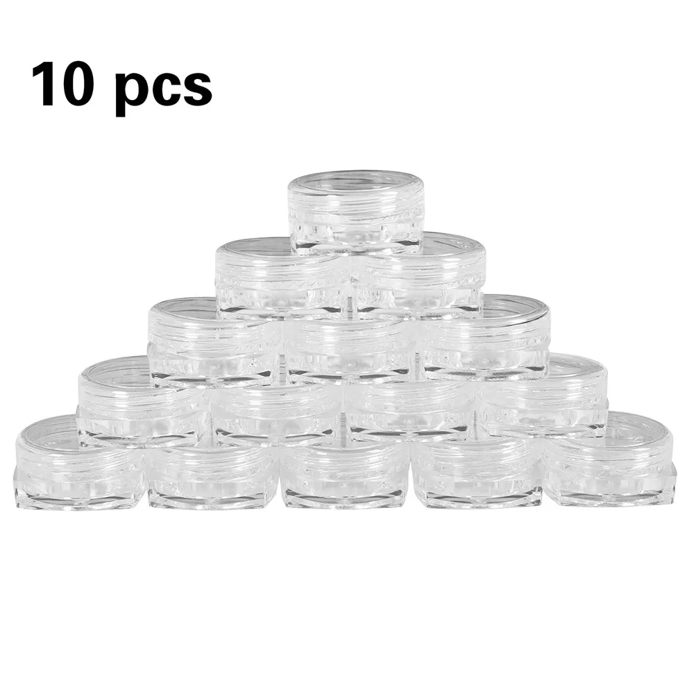10 pcs transparent Пустые контейнеры для косметики, крем для макияжа, лак для ногтей, круглая бутылка для хранения, портативная прозрачная бутылка для воды - Цвет: 10 pcs transparent