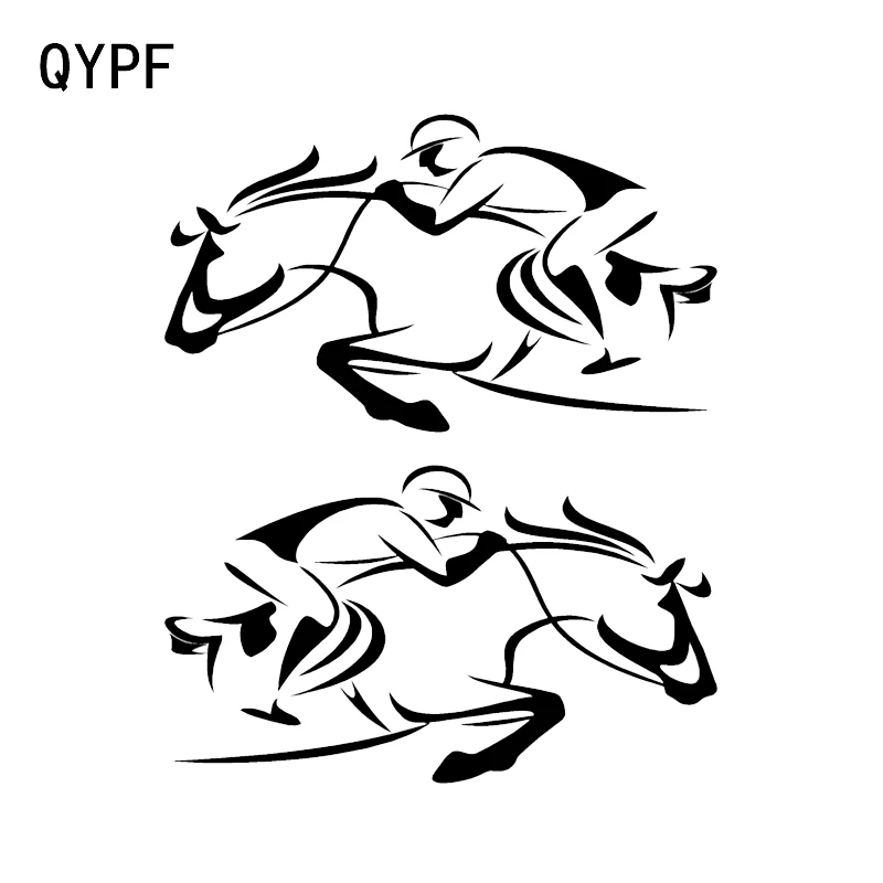 

QYPF 14,9*8,6 см X2, модный спортивный декор для конного спорта, стикер для автомобильного стайлинга, аксессуары, высокое качество, силуэт, графиче...