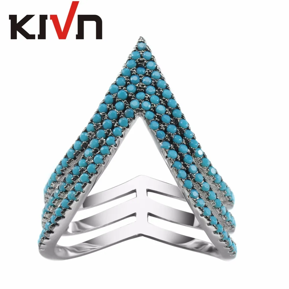 Модные женские ювелирные изделия KIVN с фианитами Свадебные обручальные кольца