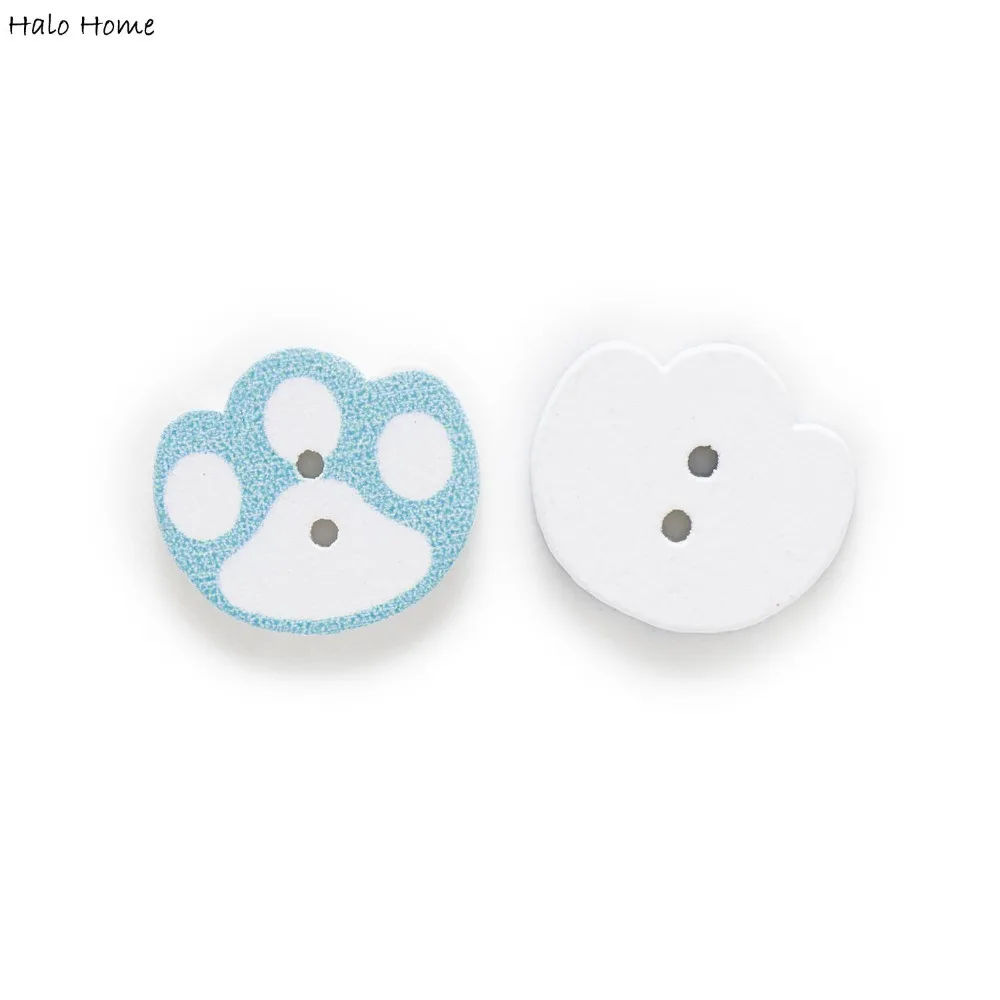 50 шт 2 отверстия милые лапы деревянными пуговицами декор домашняя одежда