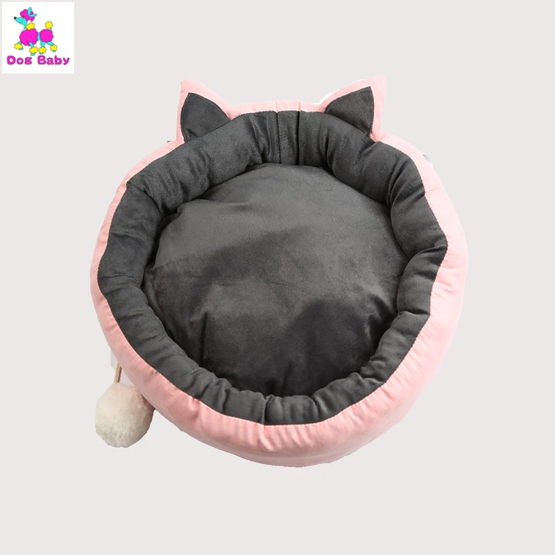 Pink Gray M/L/XL кровать для домашних собак диван-коврик домик для кошек домик-кроватка для домашних животных с игрушкой для маленьких и крупных собак большое одеяло корзина товары для собак - Цвет: Pink Gray