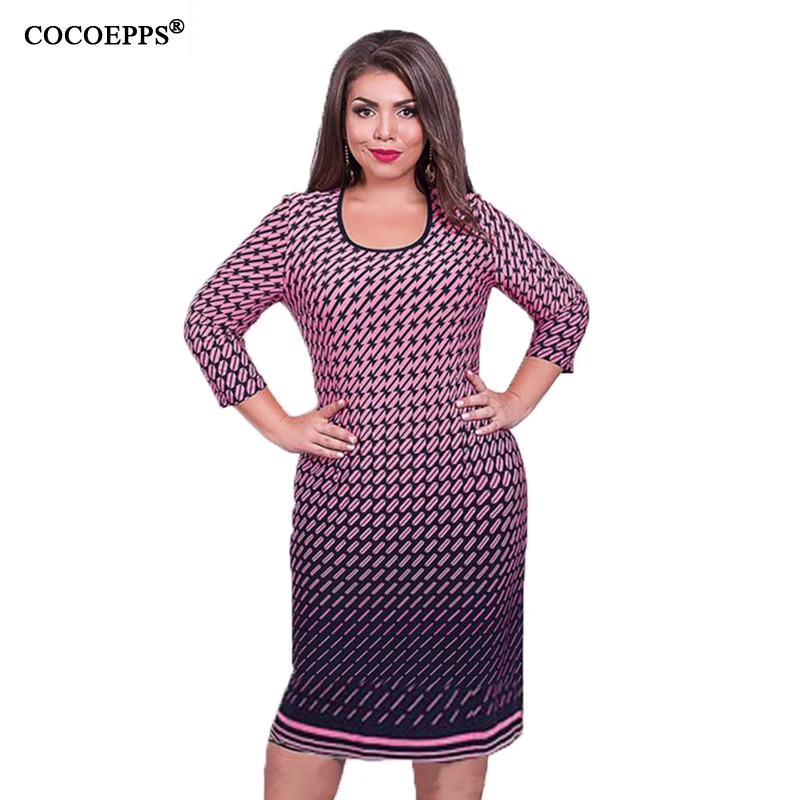Женское осеннее платье с круглым вырезом большого размера|vestido de festa|plus size dressbig dress