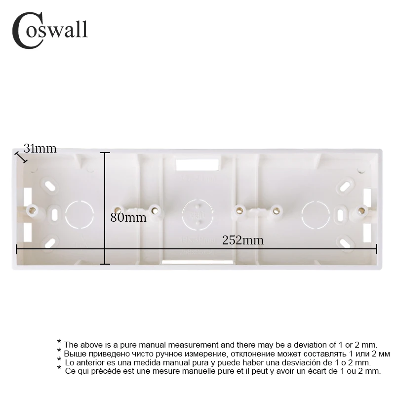 Coswall внешняя Монтажная коробка 258 мм* 86 мм* 34 мм для 86 типа тройных выключателей или розеток применяется для любого положения поверхности стены