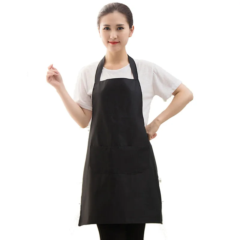 

Black Yellow Lady Woman Apron Home Kitchen Chef Aprons Restaurant Cooking Baking Dress Fashion Apron With Pockets