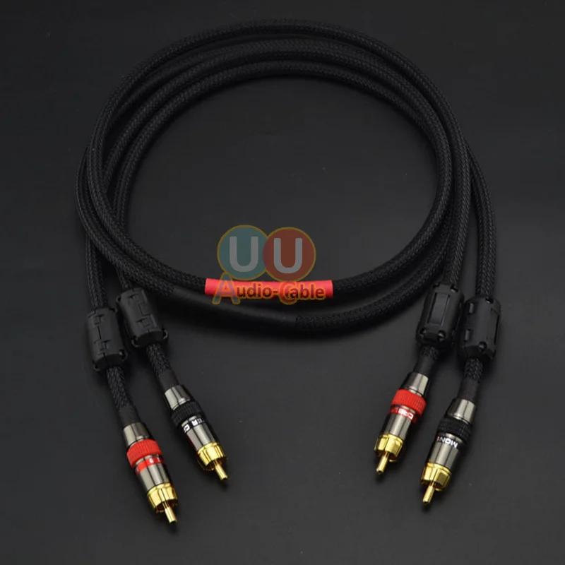 U71 Black 1 пара HiFi RCA кабель цифровой аудио с двойным магнитным кольцом|digital audio cable|hifi