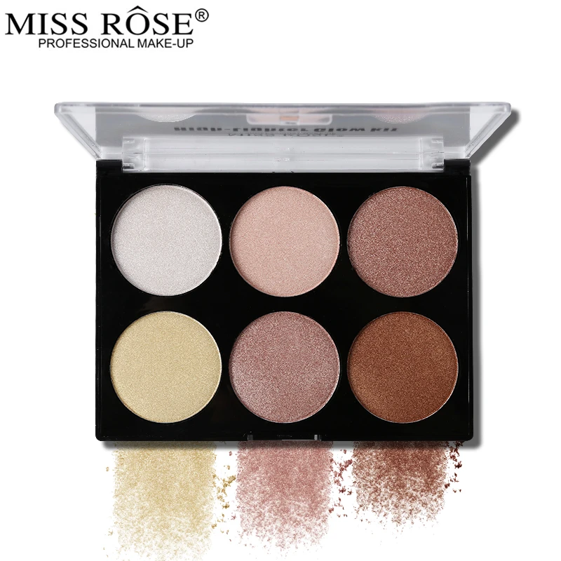 Miss Rose Glow Kit 6 цветов пудра для лица хайлайтер палитра осветитель макияжа