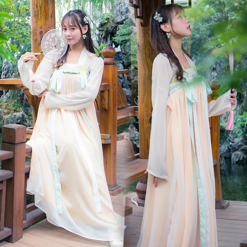 Hanfu Женская юбка на груди повседневная весенний костюм в китайском стиле феи