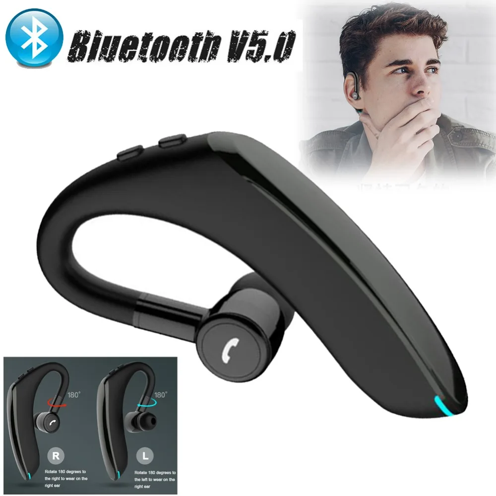 

Noise Cancellation Bluetooth Ear Hook Earphone Music Calling Handsfree Headphone For Smartphones Samsung Huawei iPhone