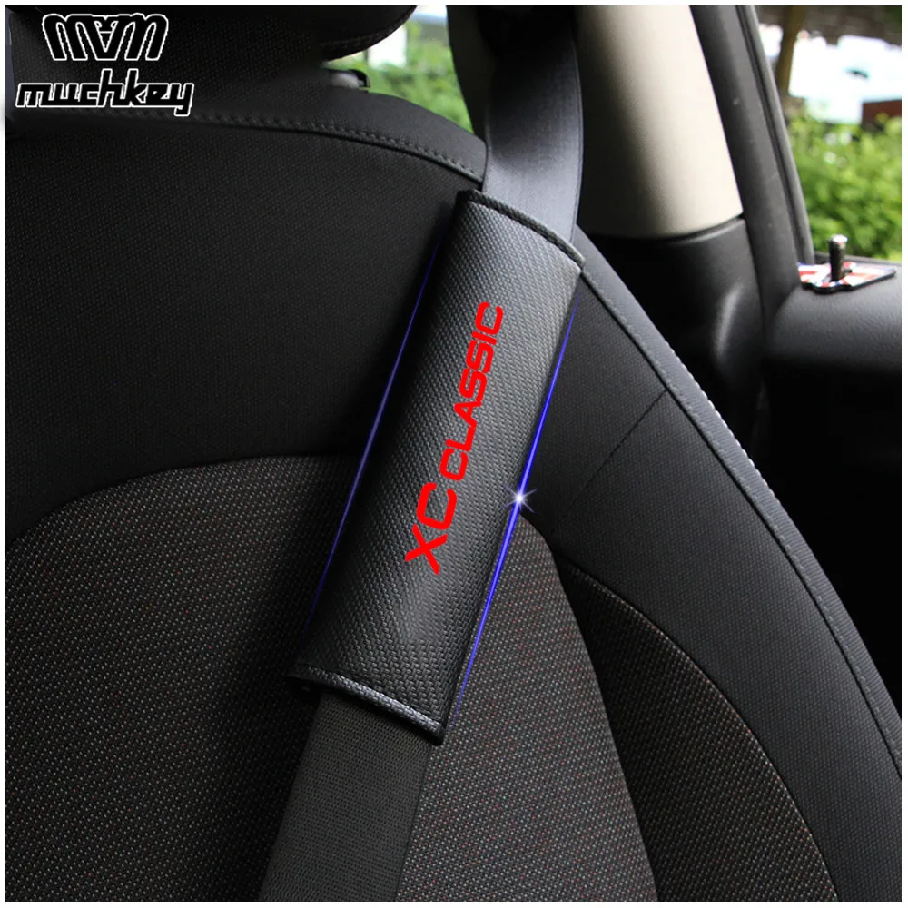 

For Volvo XC classic Car Seat Belt Shoulder Strap Protect Pads Cover No Slip No Rubbing Soft Comfort 2Pcs Red Blue White
