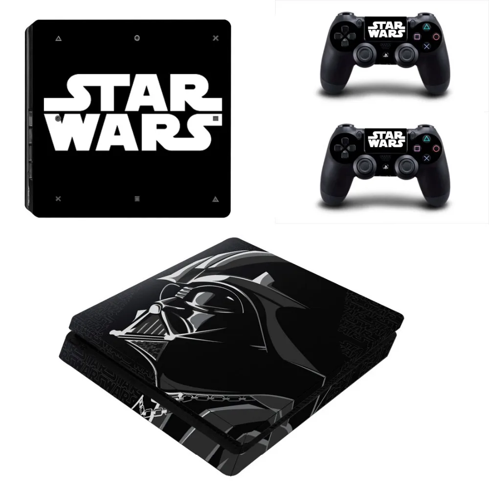PS4 тонкая консоль Наклейка Звездные войны Дарт Вейдер + 2 контроллера набор скинов