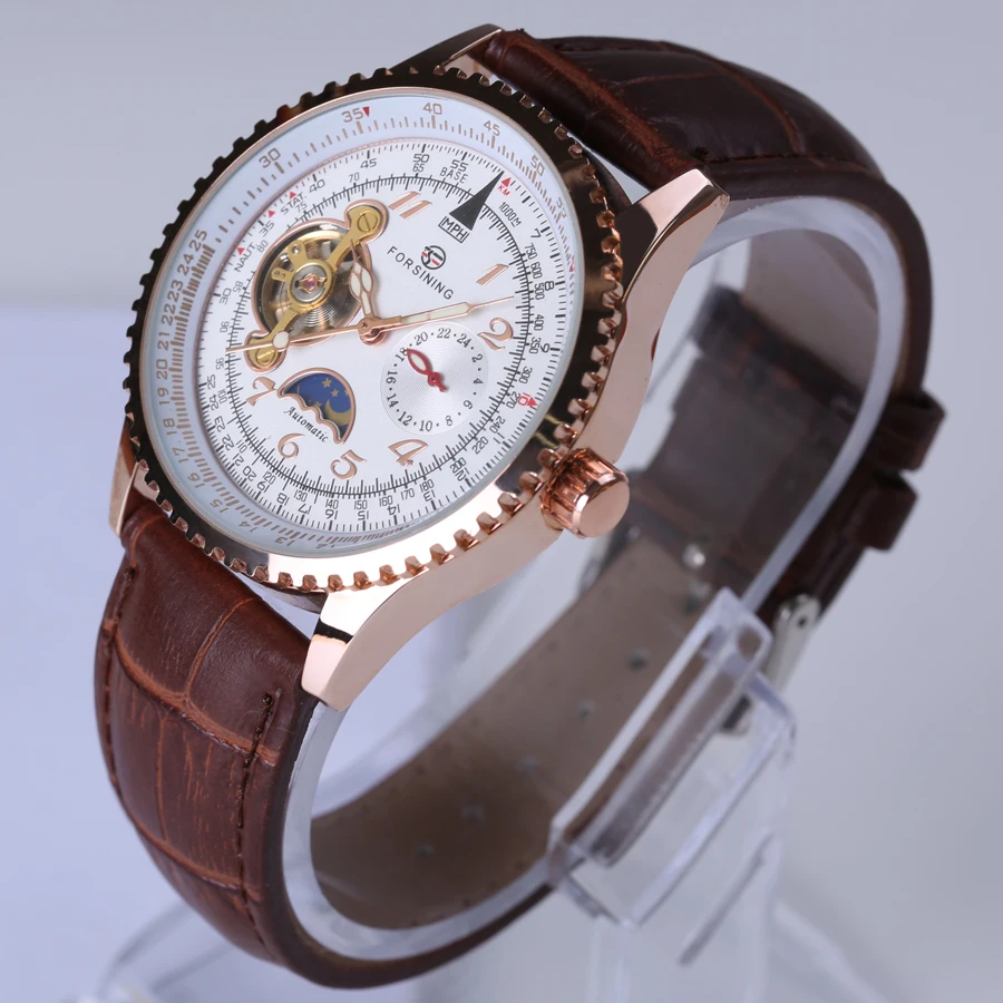 Часы наручные Forsining мужские с турбийоном брендовые Роскошные автоматические