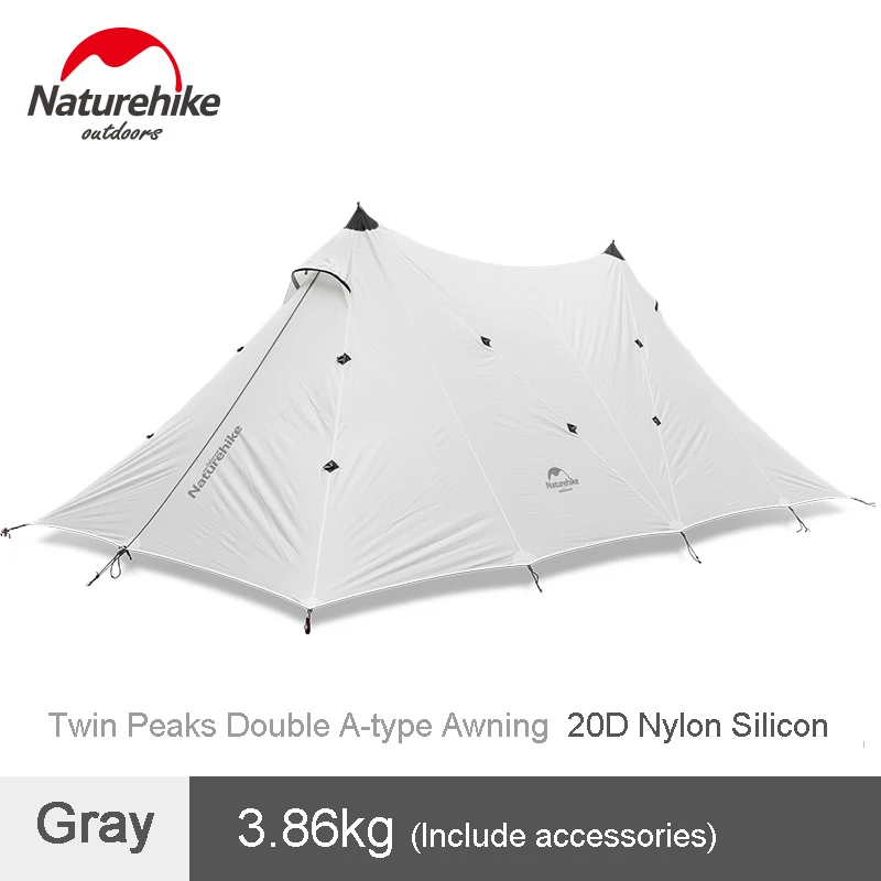 Палатка Naturehike на 10 человек силиконовый тент с двойным верхом 20D тип А защита от