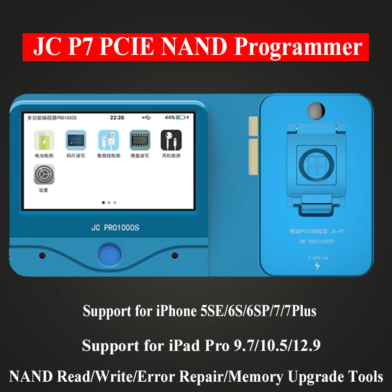 JC Pro1000S P7 NAND считывание ошибок Записи удаление PCIE Программист для iPhone 7P 7 6SP 6S 5SE iPad