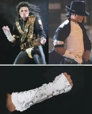 White Left Hand MJ Майкл Джексон Коллекция Черный Белый BAD Панк хлопок Регулируемый ArmBrace перчатки представление шоу Вечерние - Цвет: White Left Hand