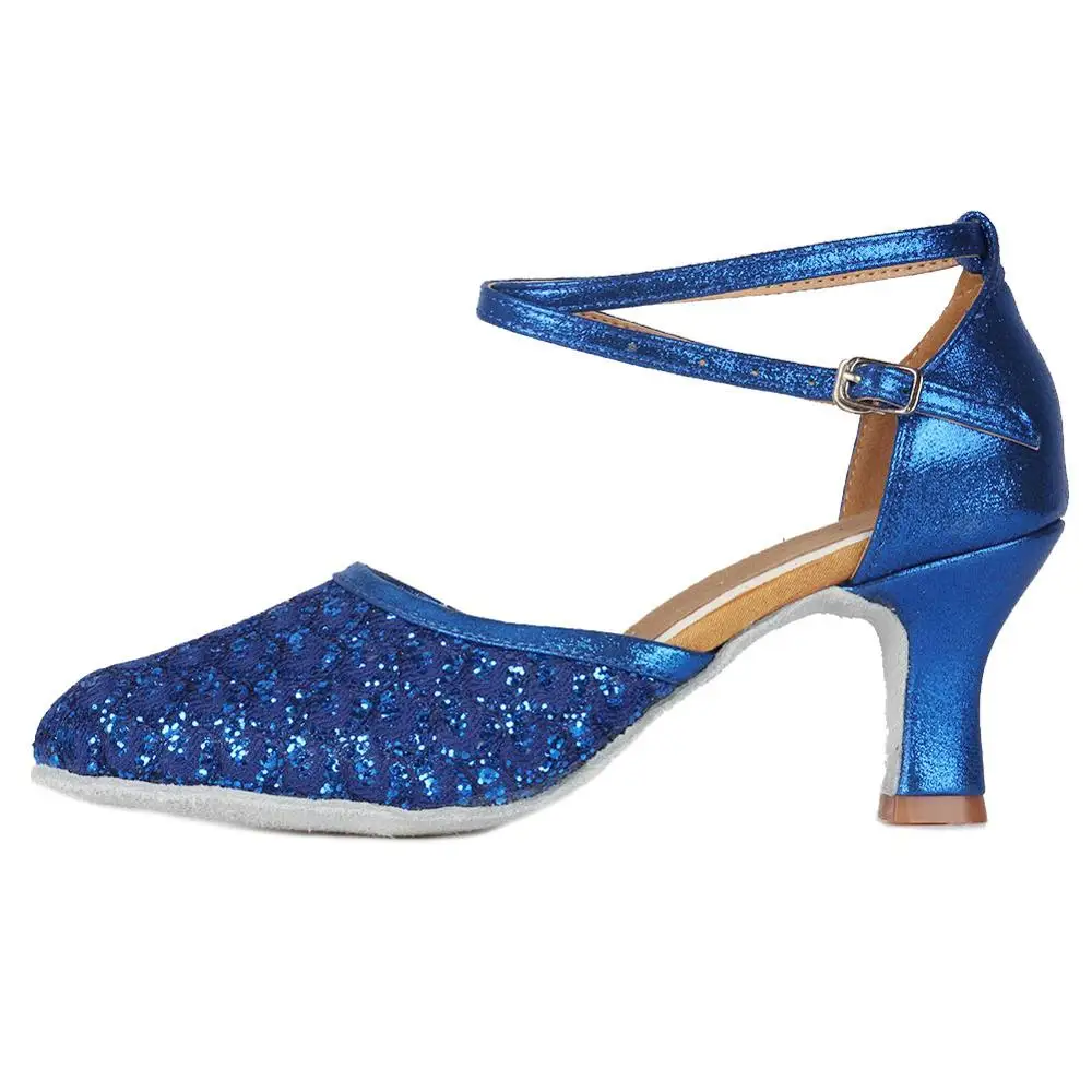 Blue-6 7cm Бренд, Современные бальные туфли для сальсы, Танго, латинских танцев, обувь для девочек, женские бальные туфли для сальсы, латинских танцев, высокое качество - Цвет: Blue-6 7cm