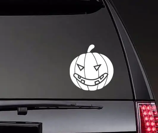 

15x15cm Pumpkin With Teeth Car Decals Decals Holiday Decor Car Window Trunk Art Decoration Car Styling Removable ZP0680