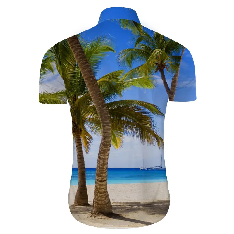 Cloudstyle, мужская рубашка с коротким рукавом, 3D Cocos, морской пляж, Гавайские рубашки, Camisa Masculina, мужские рубашки с цветочным принтом, уличная одежда