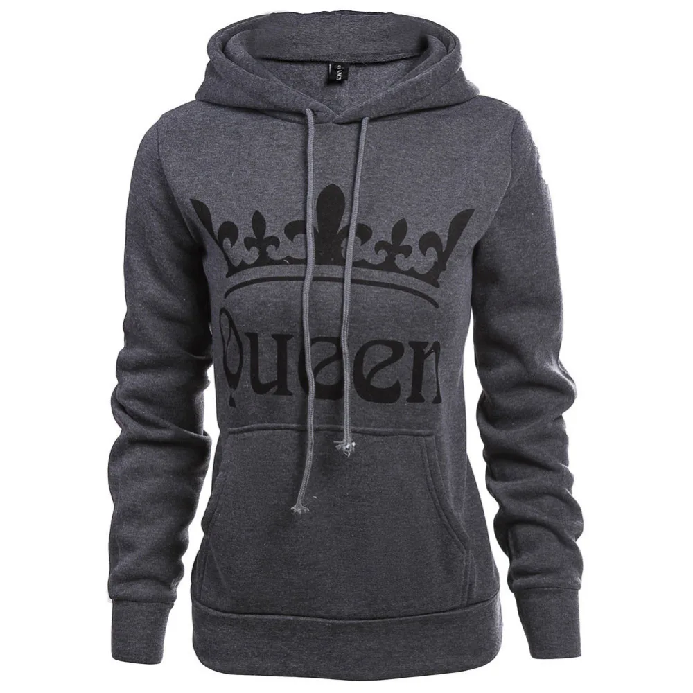 Модные женские мужские толстовки с капюшоном толстовка королевы влюбленные пары