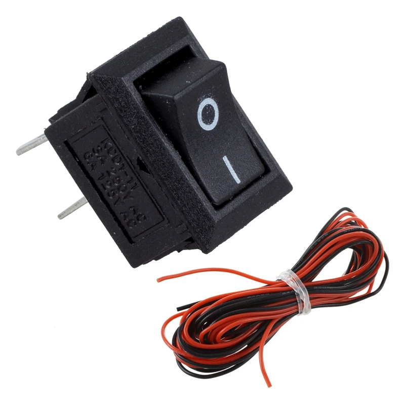 5 x AC 250 В 3A 2 Pin ВКЛ/ВЫКЛ I/O SPST оснастка в мини лодке кулисный переключатель и 2x3 м 24