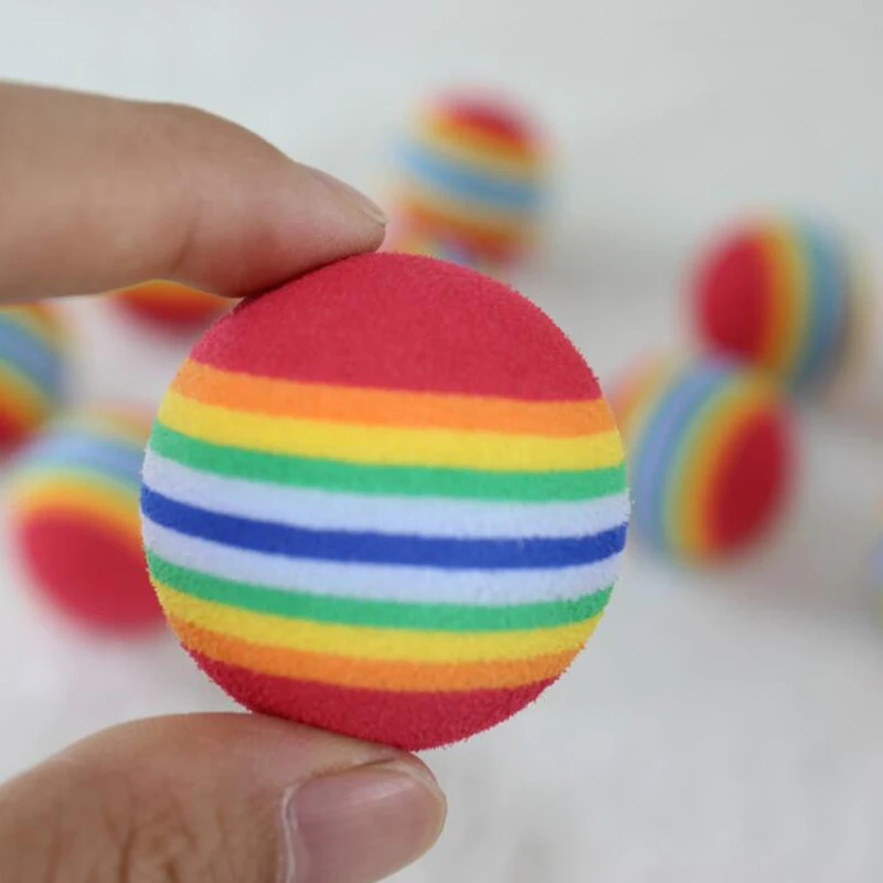 10 шт./лот интерактивная игрушка для кошек Rainbow Прямая поставка жевательный мячик