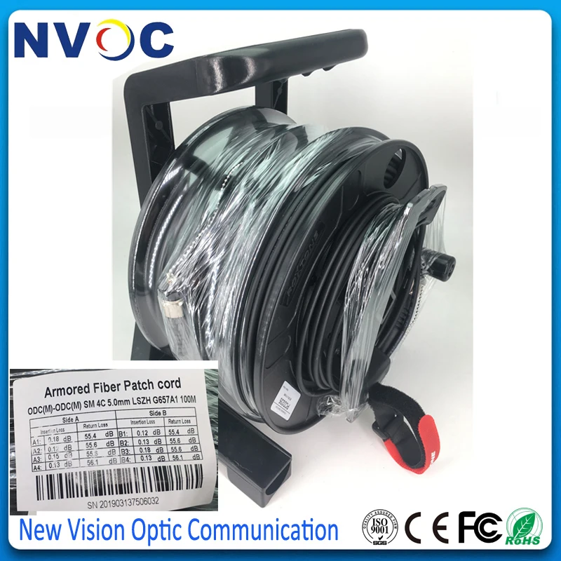 LC/UPC-LC/ST/SC/FC UPC волоконно-оптический патч-корд SM 4C G657A1 бронированный черный кабель 4