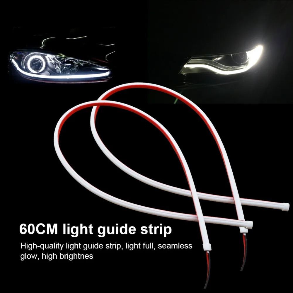 Safego 2 шт. DRL 30 см 60 гибкий светодиодный фонарь с мягкой трубкой дневной ходовой