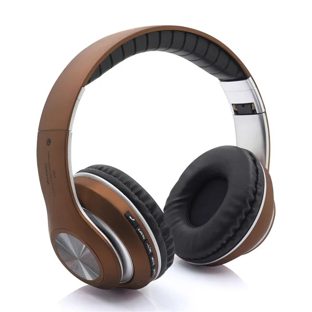 brown Складные беспроводные Bluetooth наушники гарнитуры регулируемые наушники стерео наушники с микрофоном для ПК мобильного телефона Mp3 - Цвет: brown