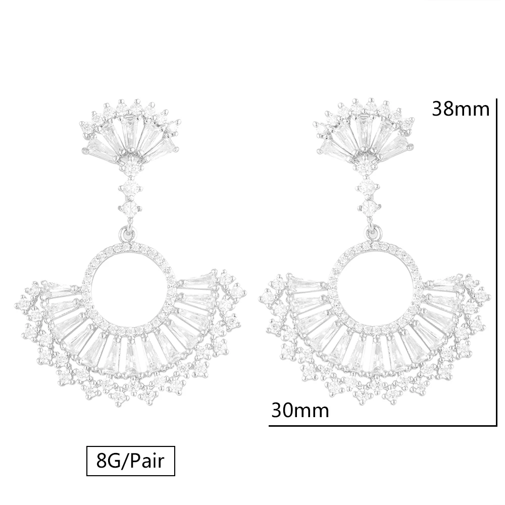 

SisCathy Fashion Cubic Zirconia Dangle Drop Earrings for Women Charms Wedding Punk Earrings Statement Jewelry 2019 Hot