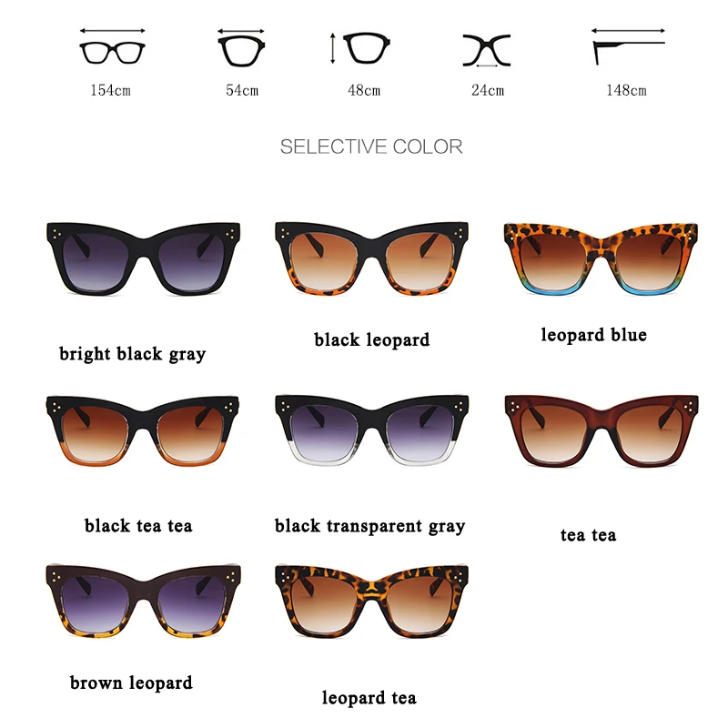 

LongKeeper Vintage Cat Eye Sunglasses Women Fashion Leopard Style Sun Glasses Female Sexy Eyewears UV400 Goggles