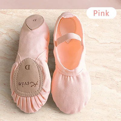 Pink Профессиональная женская танцевальная обувь; мягкие балетки; балетки для взрослых; парусиновая Кожаная подошва для женщин - Цвет: Pink