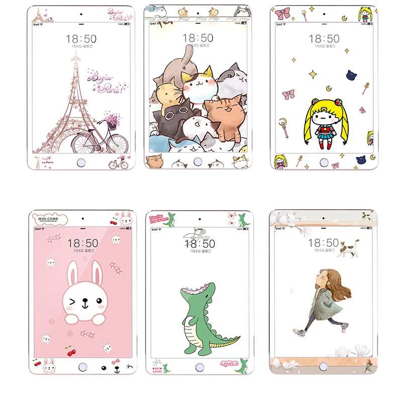 Полноэкранное закаленное стекло с красочным рисунком для iPad Mini 1 2 3 4 9H Защитная