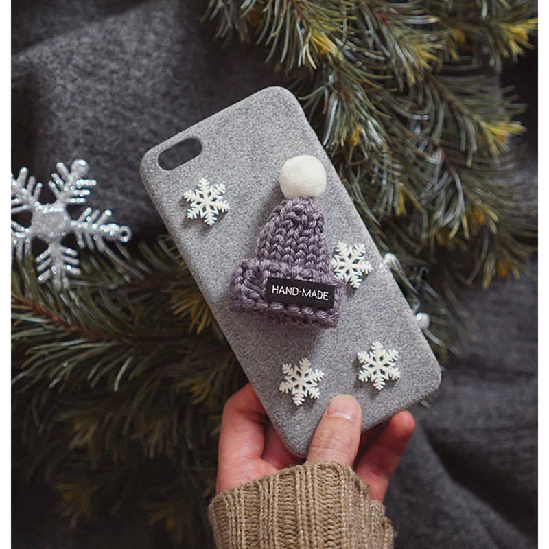 Grey With Snow Рождественский чехол для iPhone Xs, Xr, Xs, Max, чехол в Корейском стиле с 3D изображением милого медведя, чехол для iPhone X, 8 Plus, 7 Plus, 6, 6 S, новогодний чехол - Цвет: Grey With Snow
