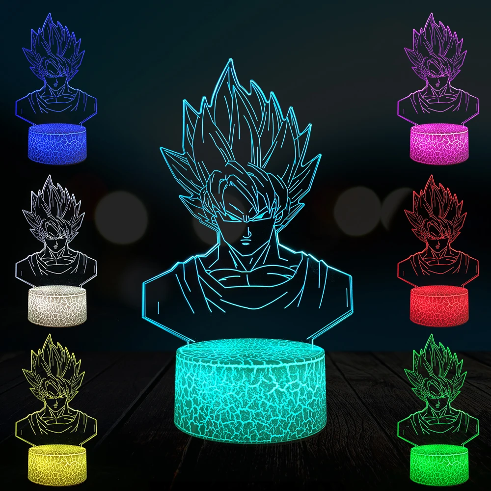 Drgon Z мяч 3D лампа Saiyan Goku Cacarot Janpese светодиодный LED многоцветный детский подарок на день рождения спальня декоративный ночник настольная