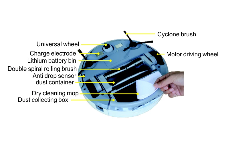

Eworld M884 Automatic Floor Cleaning Robot Mop Scrub Vacuum Cleaner Wet and Dry Cleaning Auto Charge Smart Robotic